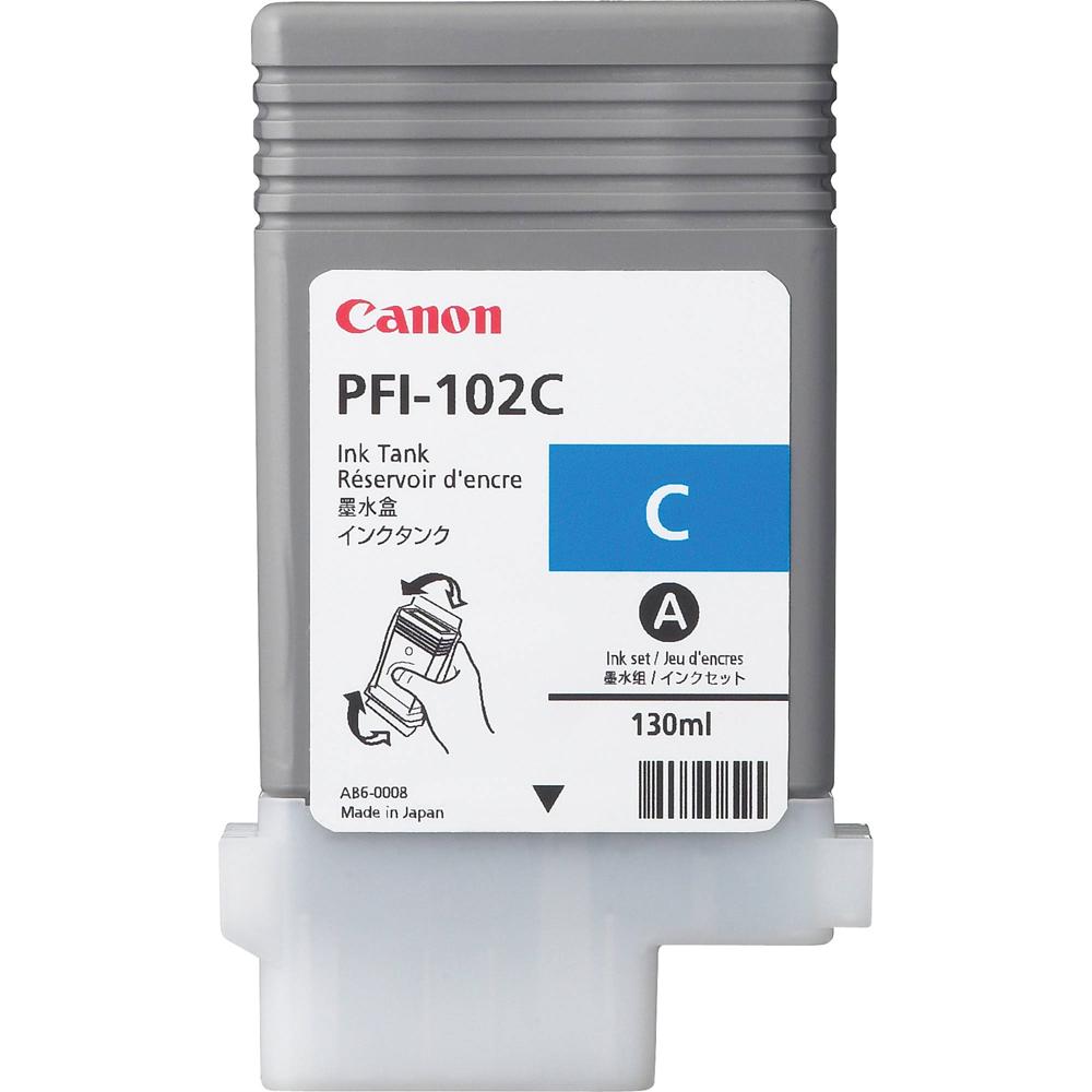 Tinta Cian Canon PFI-102C (130 ml) para impresoras iPF500, iPF510, iPF600, iPF605, iPF610, iPF650, i