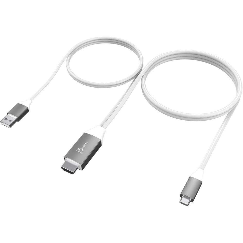 Cable j5create USB-C Macho a HDMI Macho 4K con Cable de Carga USB Tipo-A - Compatible con Thunderbol