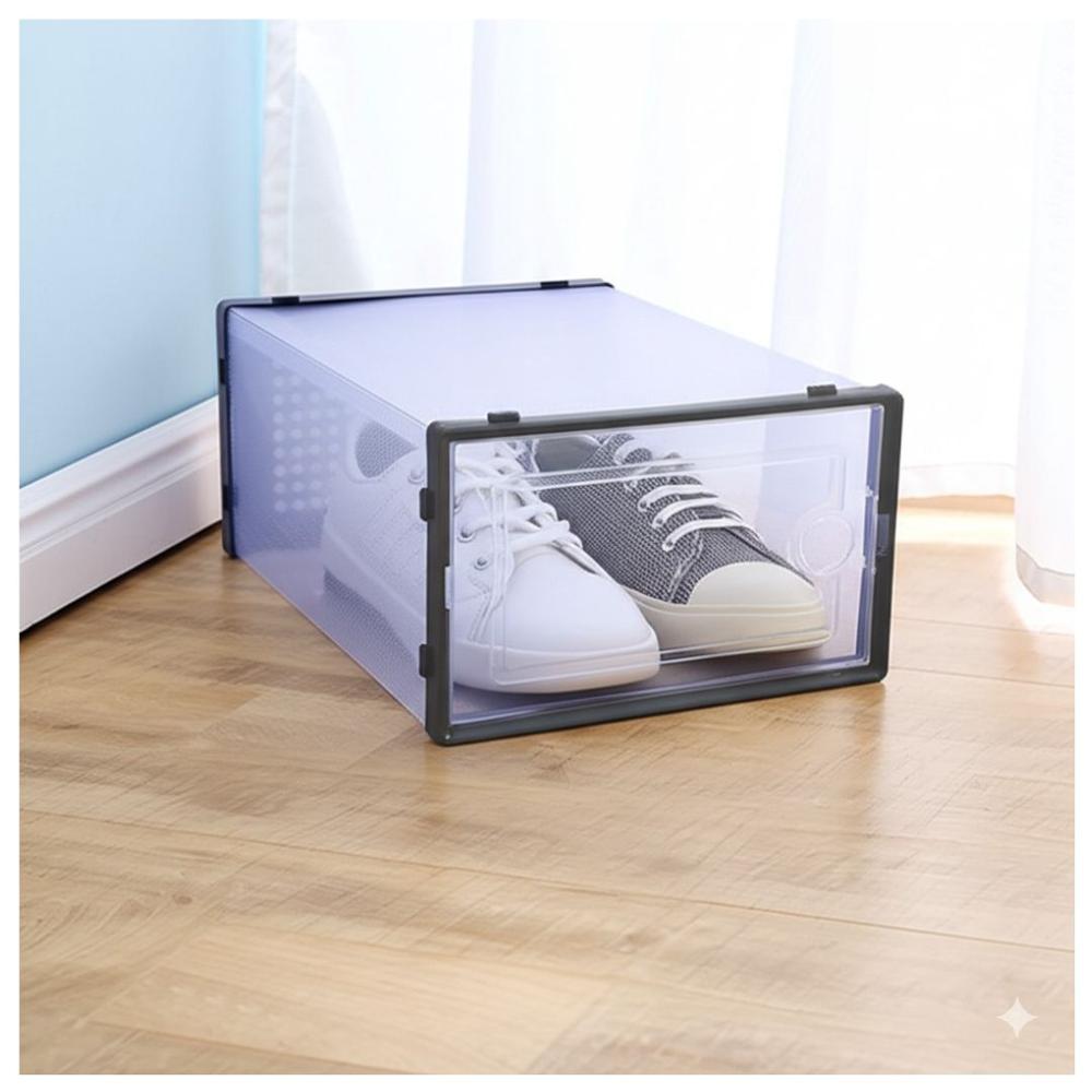 Set 10 Cajas Organizador de Zapatos reforzado con doble tapa Gris