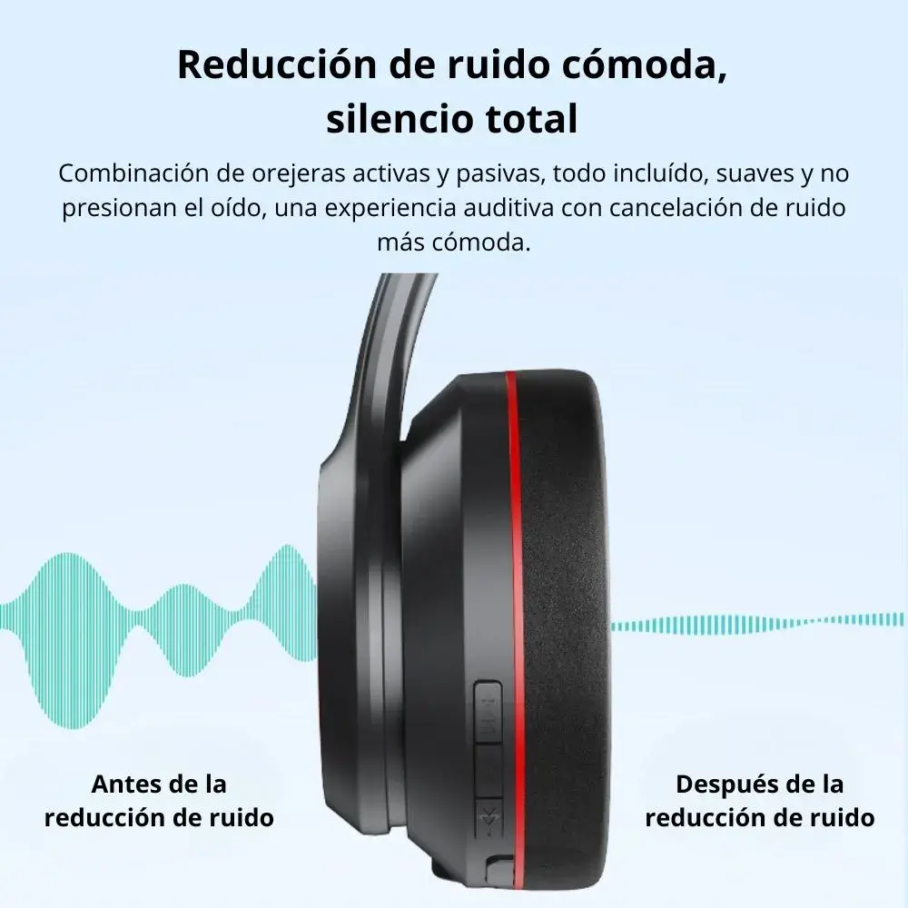 Audífonos Bluetooth 5.3 TRANYOO BASS Música 100 Horas Sonido 360º T-H6