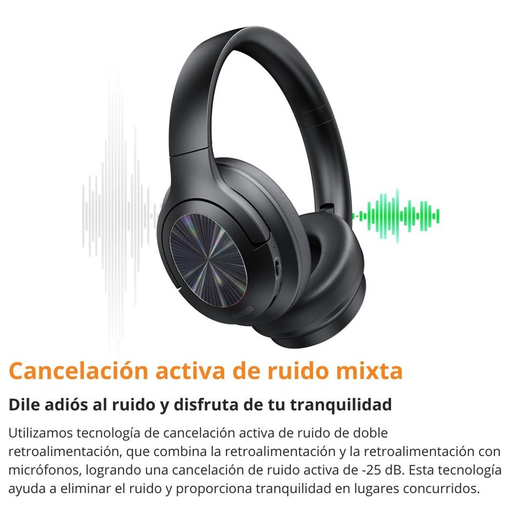 Audífonos Bluetooth 5.3 con ANC Cancelación de Ruido 360º TRANYOO T-H7