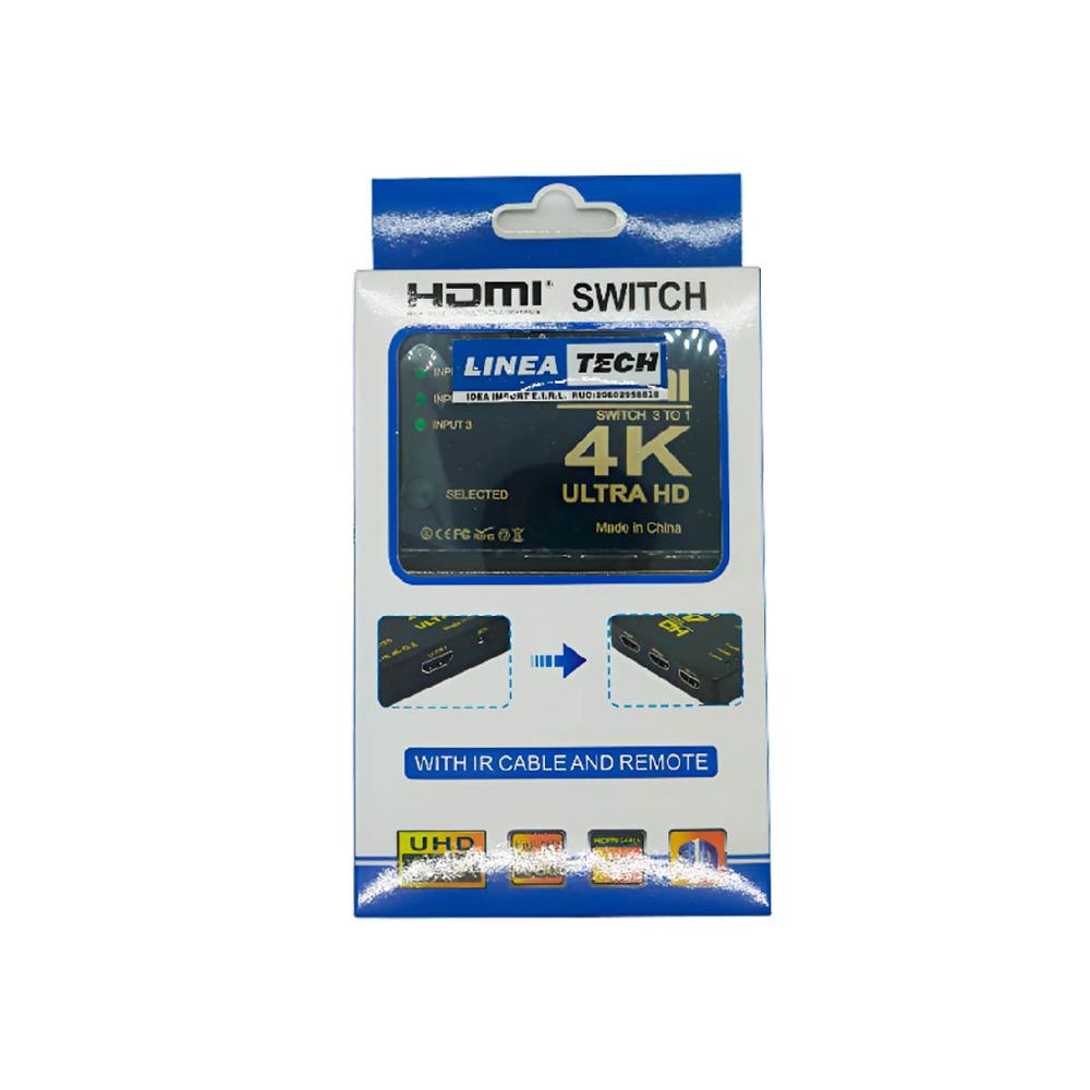 HDMI SELECTOR SWITCH 3 PUERTOS HDMI 4K LINEA TEACH