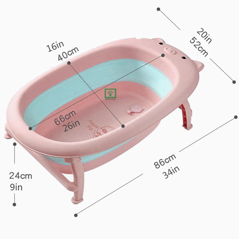 Bañera Tina de Baño Plegable Chanchito Rosado