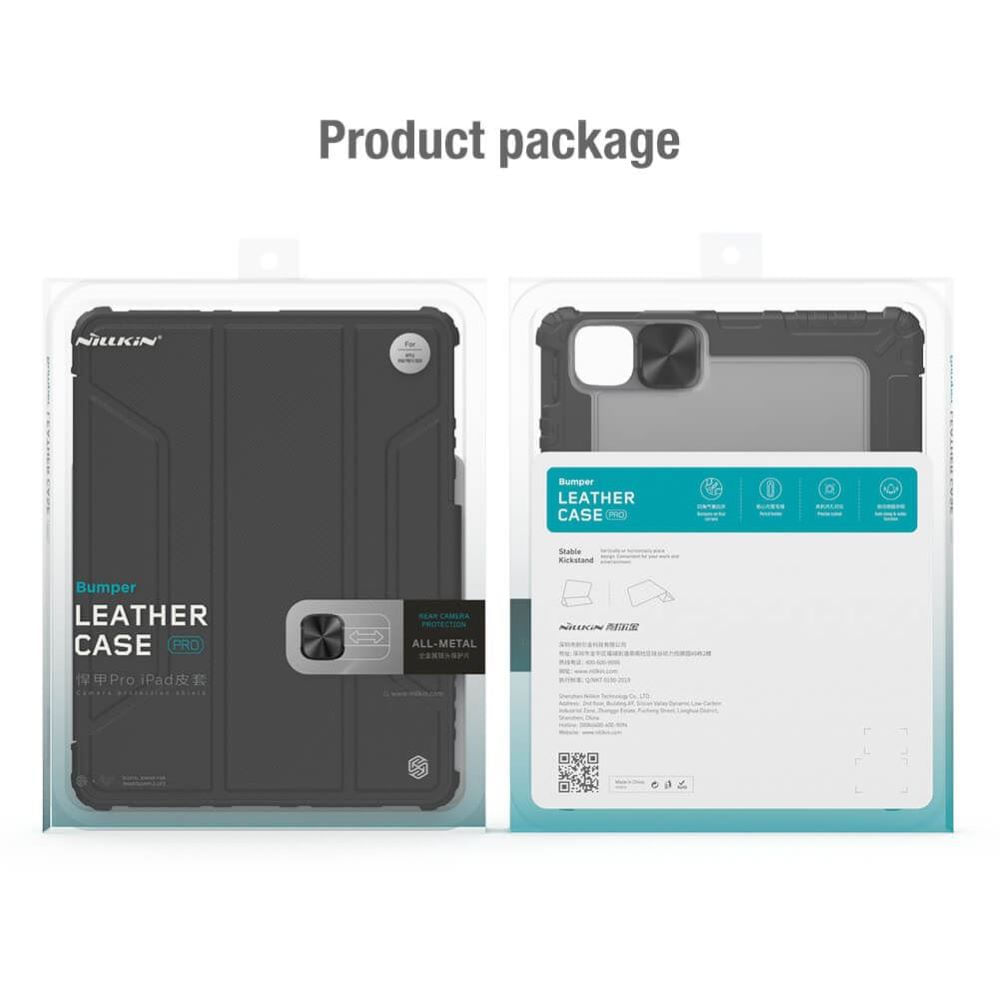 Bumper Nillkin Leather Case Pro para Apple IPad Pro 12.9 (2020, 2021,2022) Negro