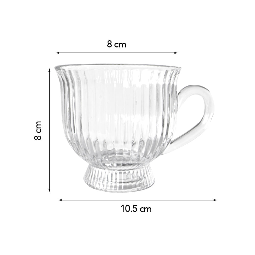 Set de 6 Tazas de Vidrio Elegante G83