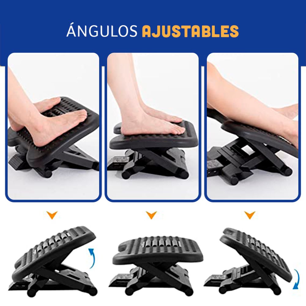 REPOSAPIES ERGONOMICO EN 3 POSICIONES - COLOR NEGRO
