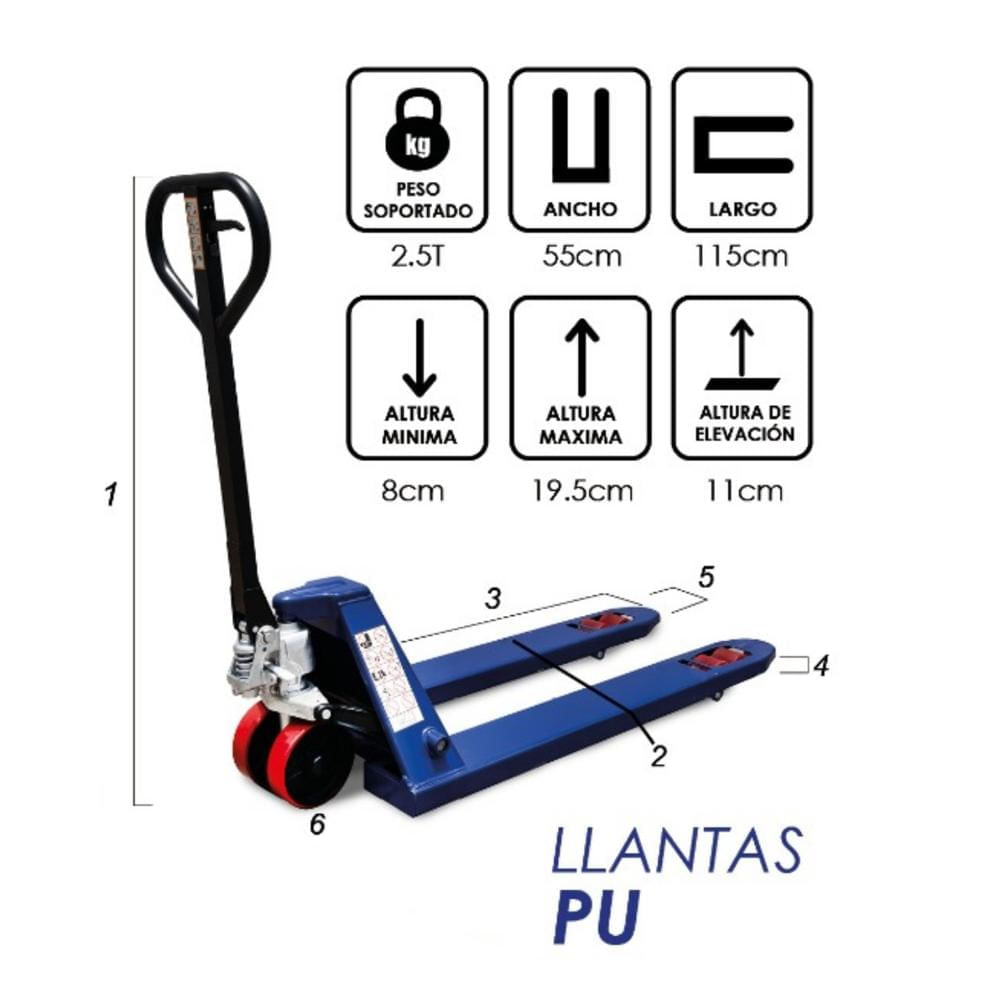 Pato de Carga 2.5 Llanta Pu Makute MKPT025PU