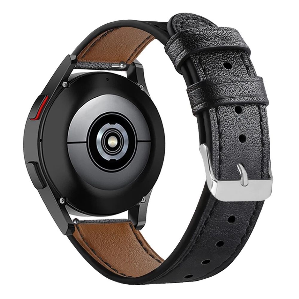 Correa de cuero samsung watch 4-5-5 pro-6-7-fe negro