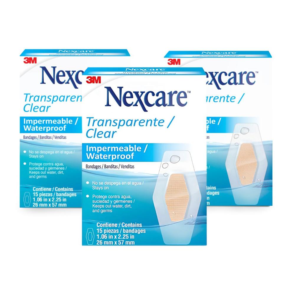 Pack x3 Banditas Nexcare Impermeable Waterproof x15