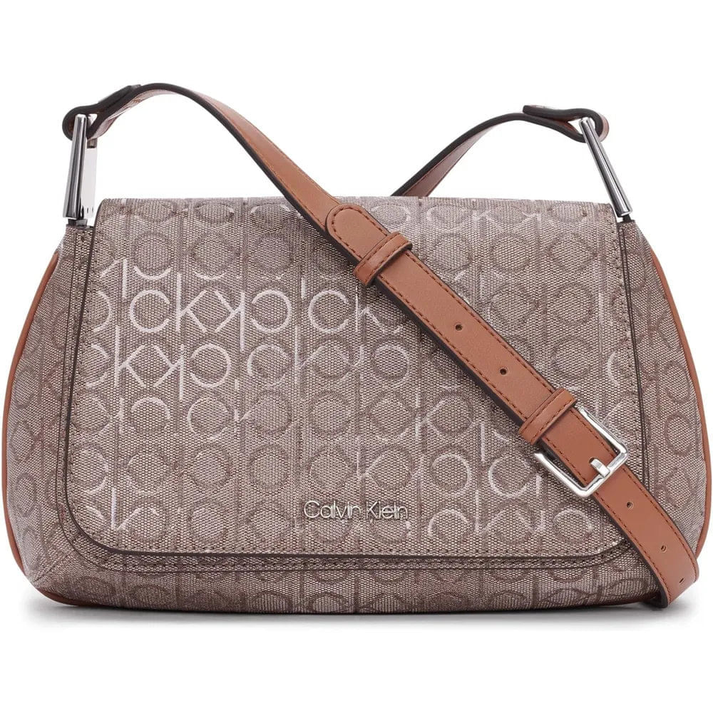 Calvin Klein | Bolso con Solapa Charlie para Mujer Crossbody | Gris