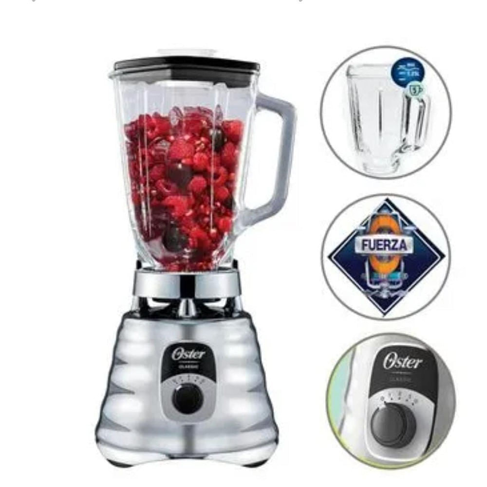 Licuadora Clasica Oster 3Velocidades 1.25L BLST4655-1000W Plata