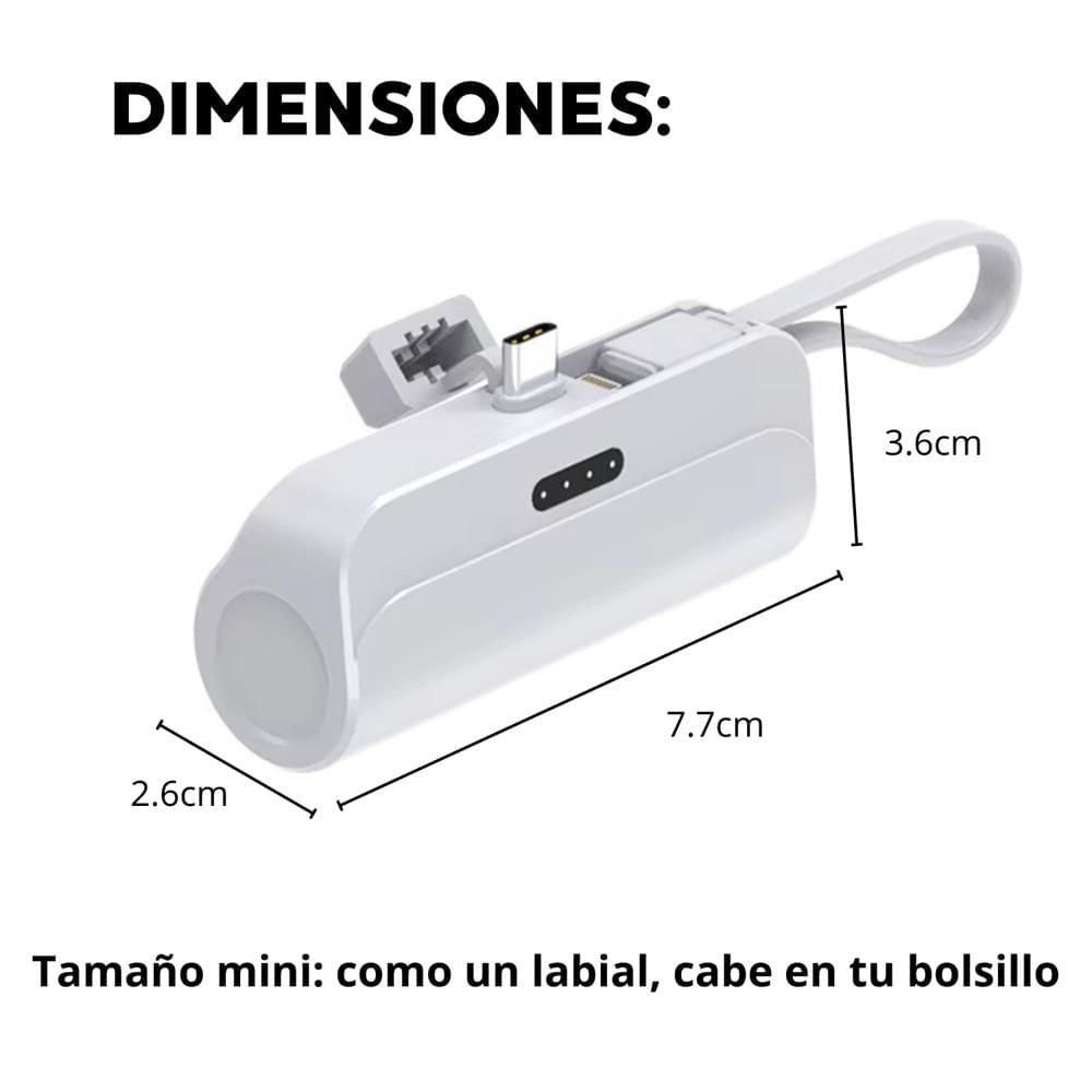 Cargador Portatil Banco de Energía 5000mAh, 60W Carga Rápida MY-7394 Blanco