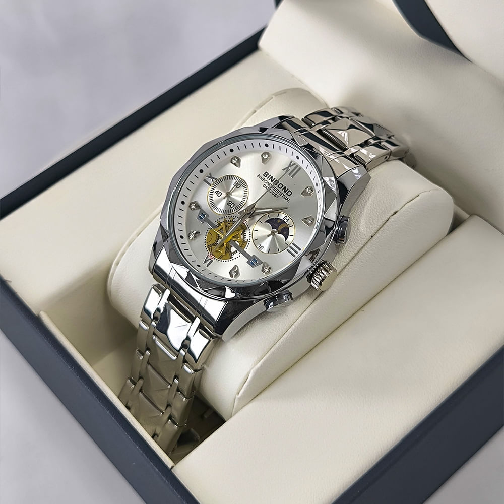 Reloj BINBOND para Hombre - Acero - Blanco/Plata