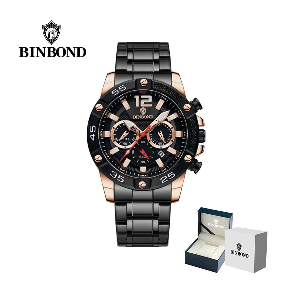 Reloj BINBOND para Hombre -Oro/Negro
