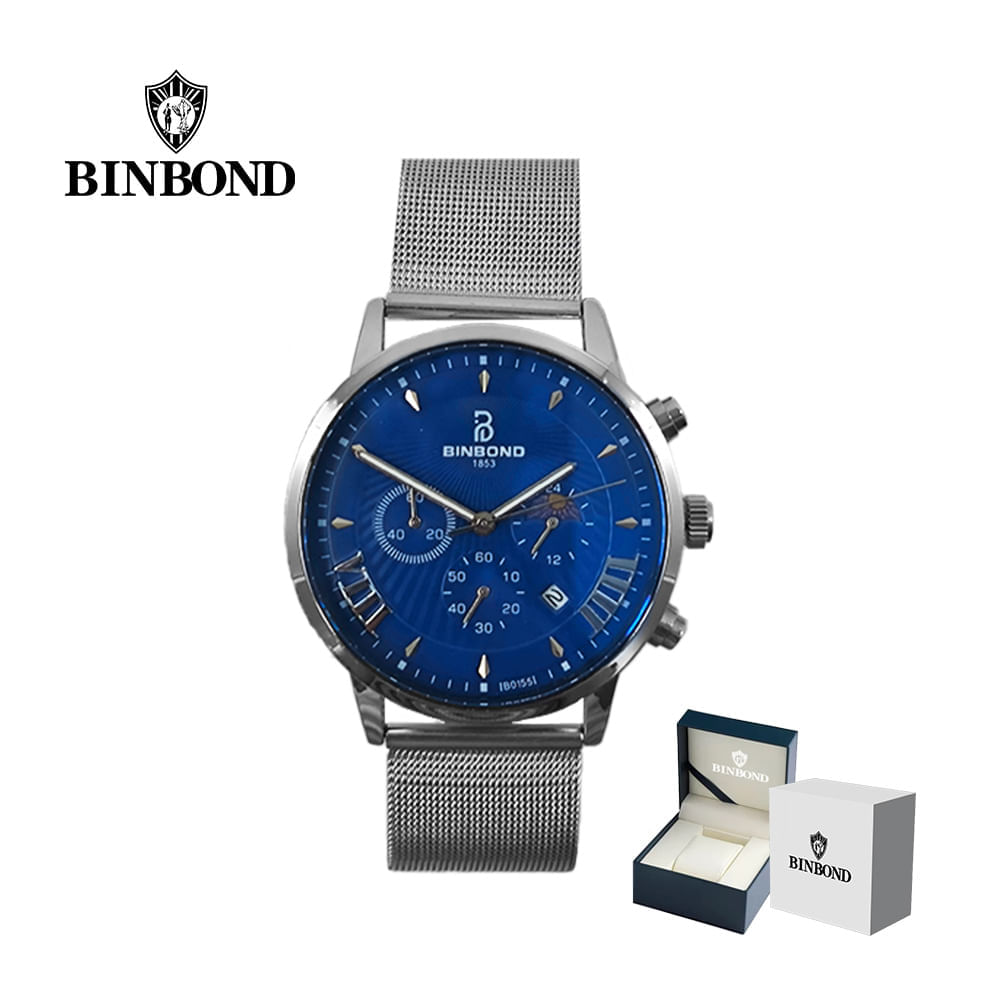 Reloj BINBOND para Hombre - Azul/Plata Acero