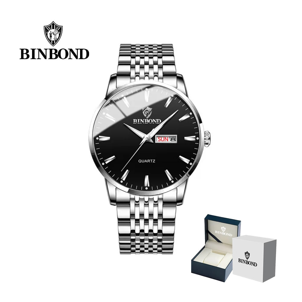 Reloj BINBOND para Hombre Elegante Negro