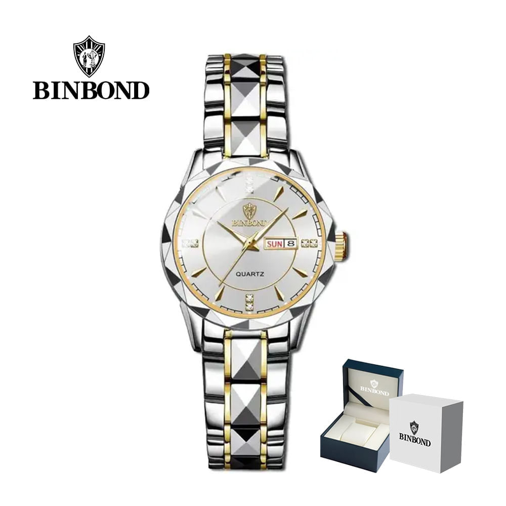 Reloj BINBOND para Hombre - Blanco/Oro - Acero