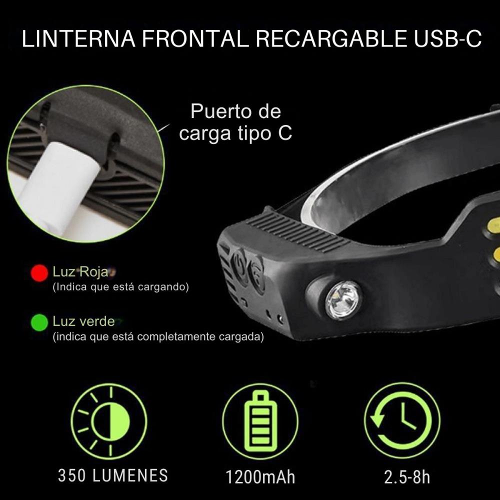 Linterna de Cabeza 3 Líneas BOSSNEY Linterna Frontal con Sensor L3959