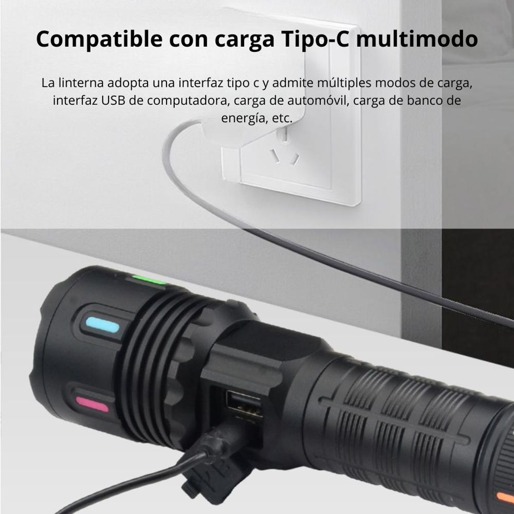 Linterna LED con Luz Blanca Zoom Laser 5 Modos 2000M LIDIMI LD-L492A