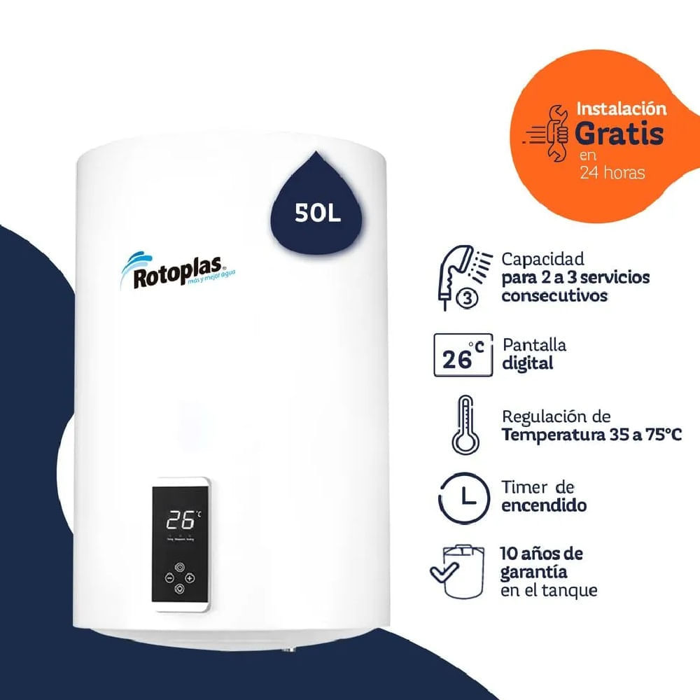 Terma de Acumulación Inteligente Rotoplas Digiterma 50L- 312230