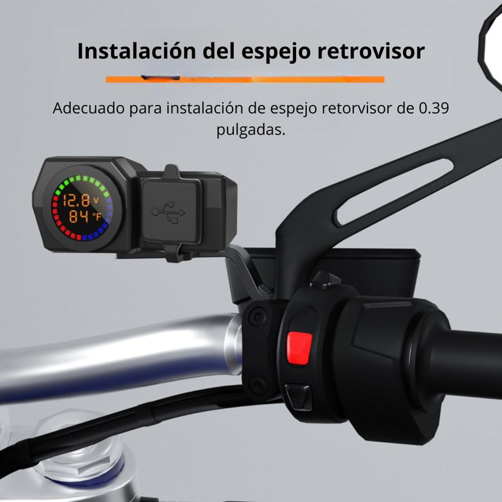 Cargador de Motocicleta Puerto Dual 3.0 USB y Tipo C MY-7353