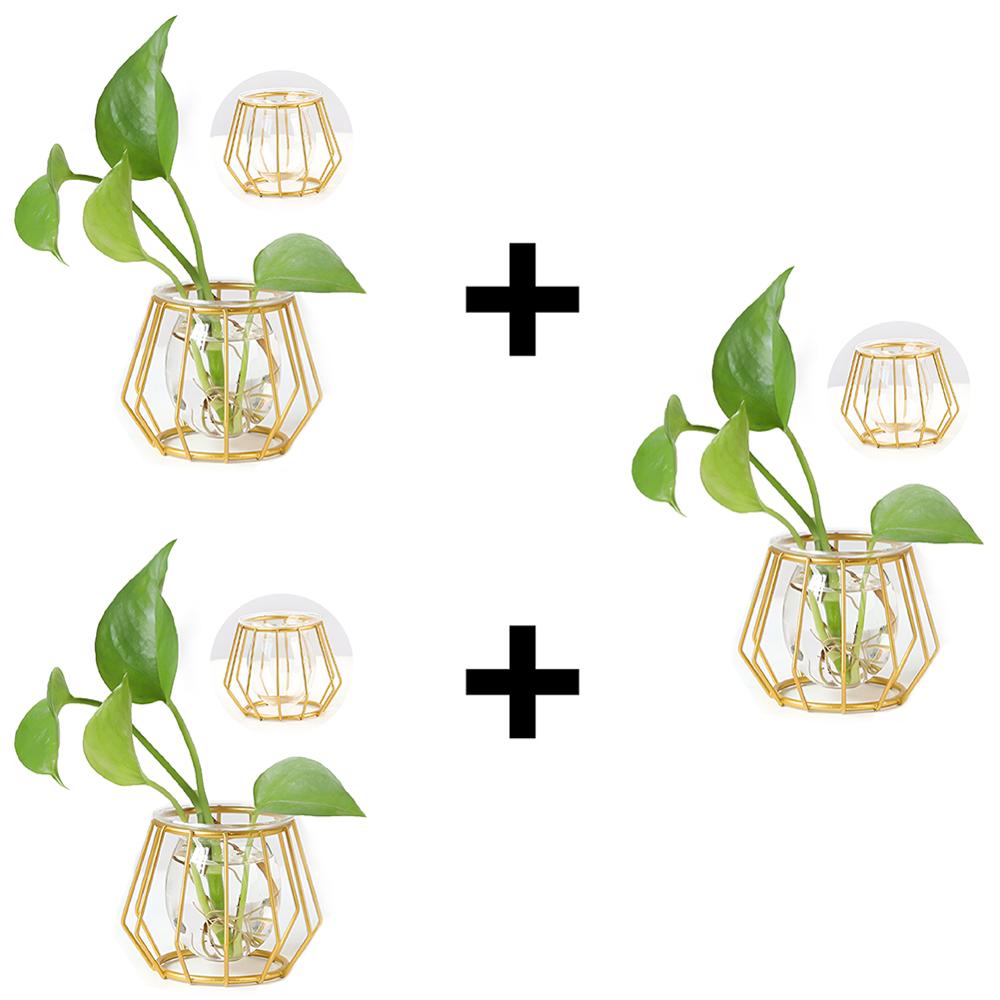 Macetero Nórdico florero para decoración del hogar minimalista Dorado pack de 3x