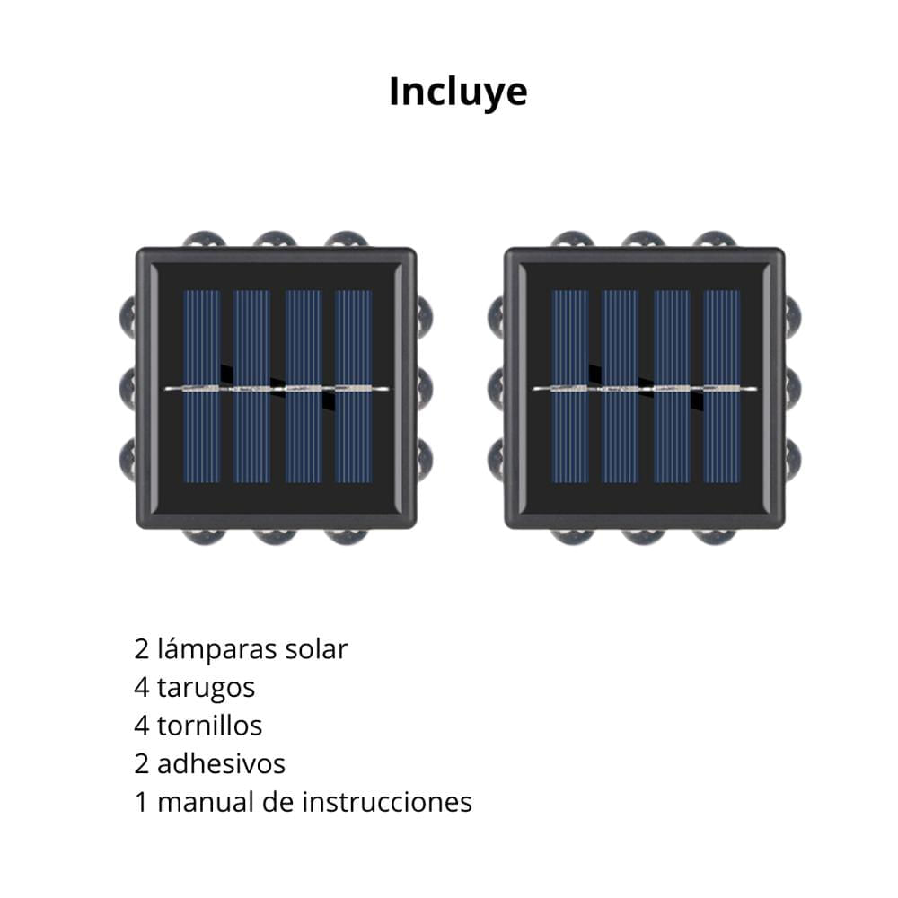 Lámpara Solar de Pared para Jardín Patio Decoración Exteriores L12DWW