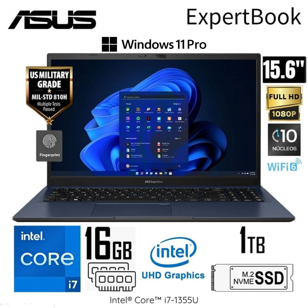 Laptop Asus ExpertBook B1502CVA-NJ1091 Intel Core i7-1355U 16GB RAM 1TB SSD 15.6"" FHD WIN 11