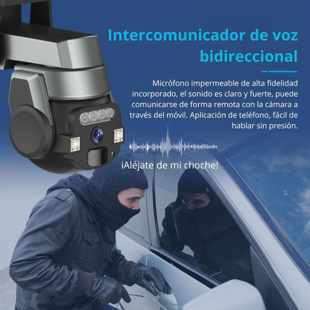 Cámara de Seguridad Full HD 6MP IP66 360° WiFi Doble Lente Zoom 10x SEISA Q820EM
