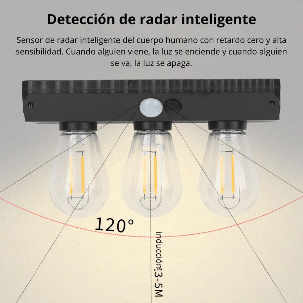 Lámpara Foco Led Solar con Sensor de Movimiento SEISA YT-820-3W