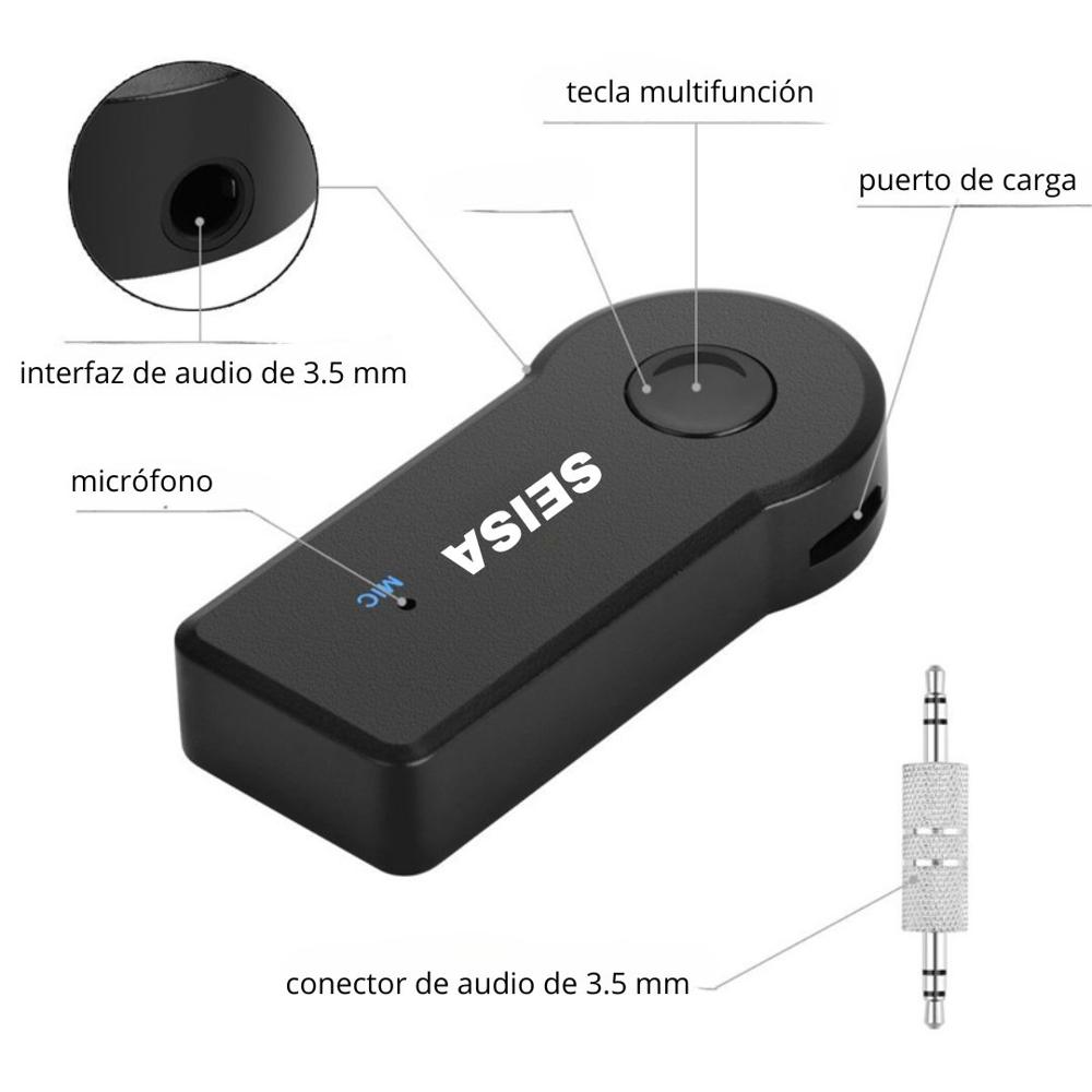 Adaptador Receptor Bluetooth de Audio Aux 3.5mm Hands Free SEISA BT350
