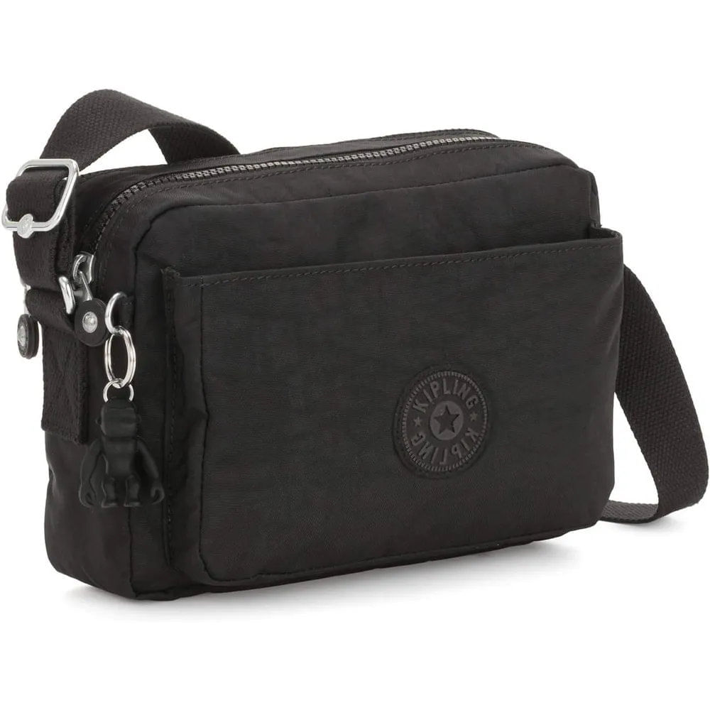 Kipling | Bolso Abanu Mediano Crossbody con Múltiples Compartimentos | Negro