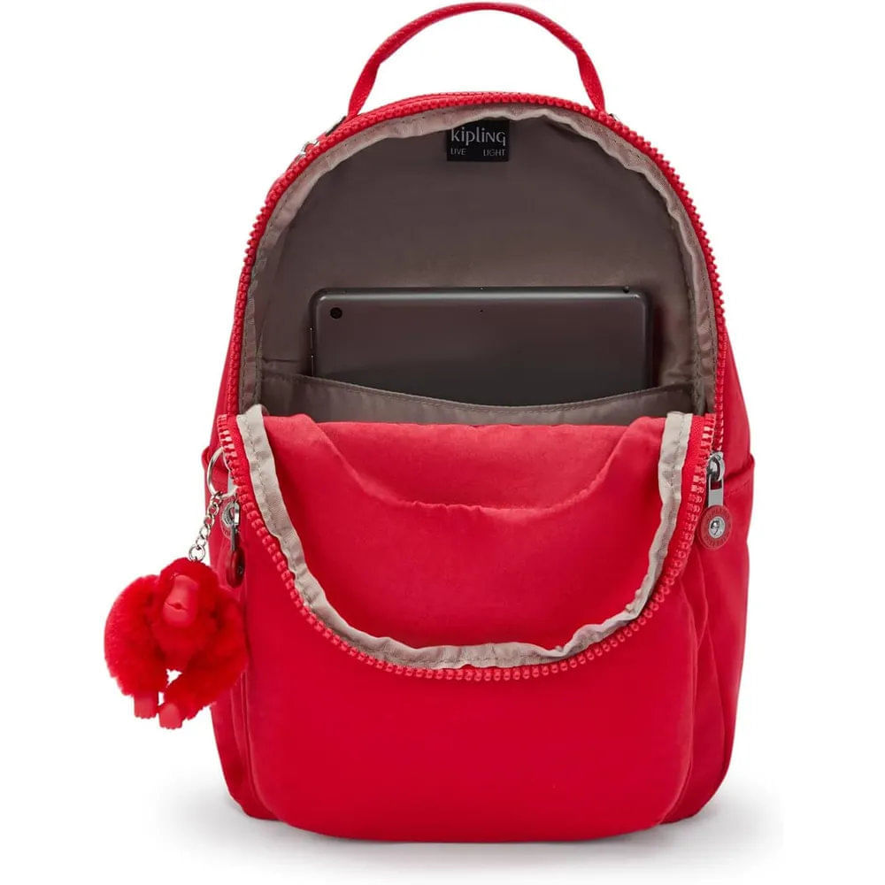 Kipling | Mochila Seoul Pequeña con Protección para Tablet | Rojo