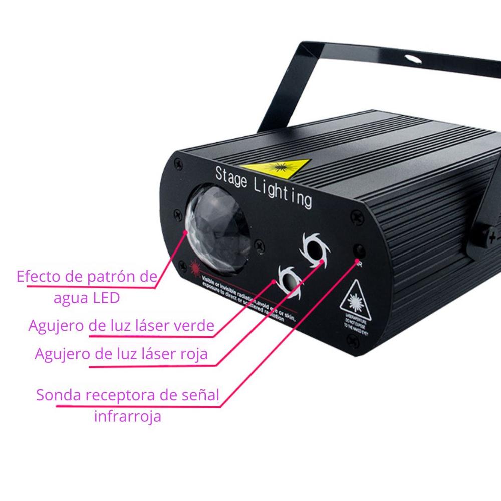 Proyector Láser LED RGB 3 en 1 con Sensor de Sonido EMS-SW01
