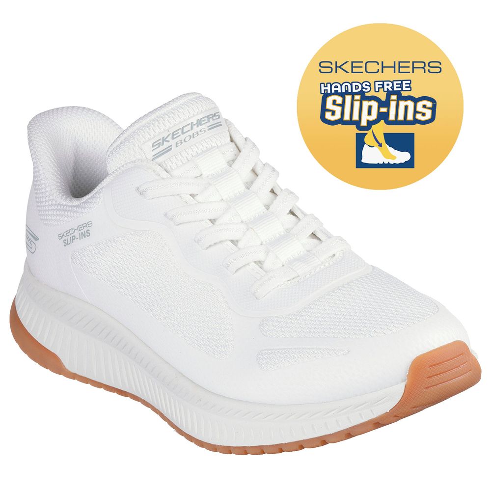 Zapatillas Urbanas Skechers Mujer Bobs Squad 117624-Wht Blanco