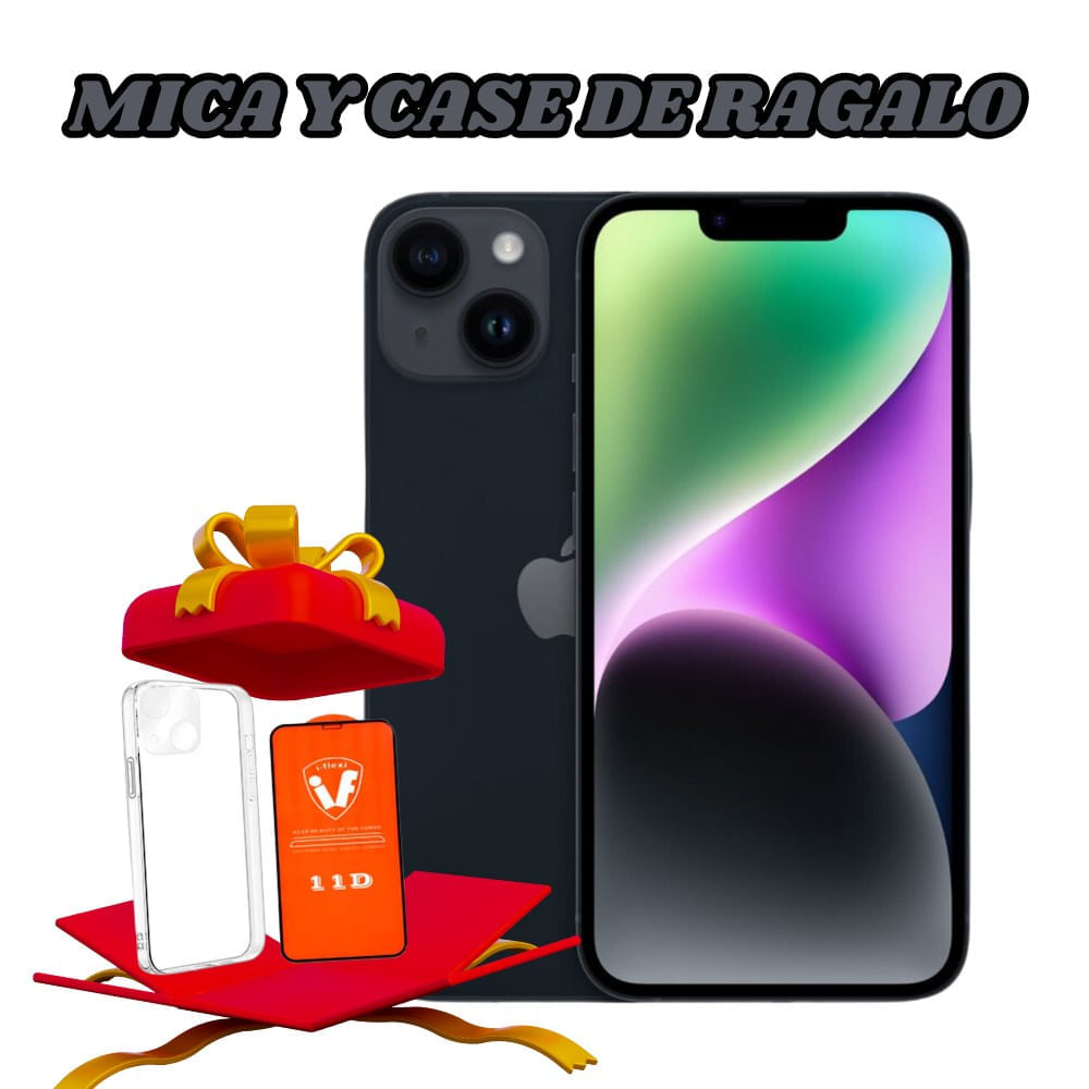 Iphone 14 128gb chip fisico color negro + regalos