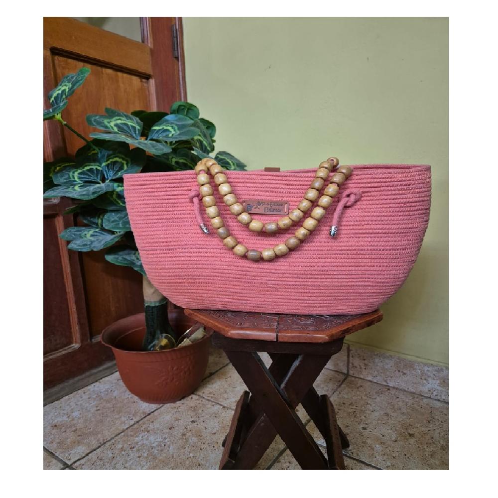 Cartera Tejida Gladys color Rosado PUNTO & ARTE