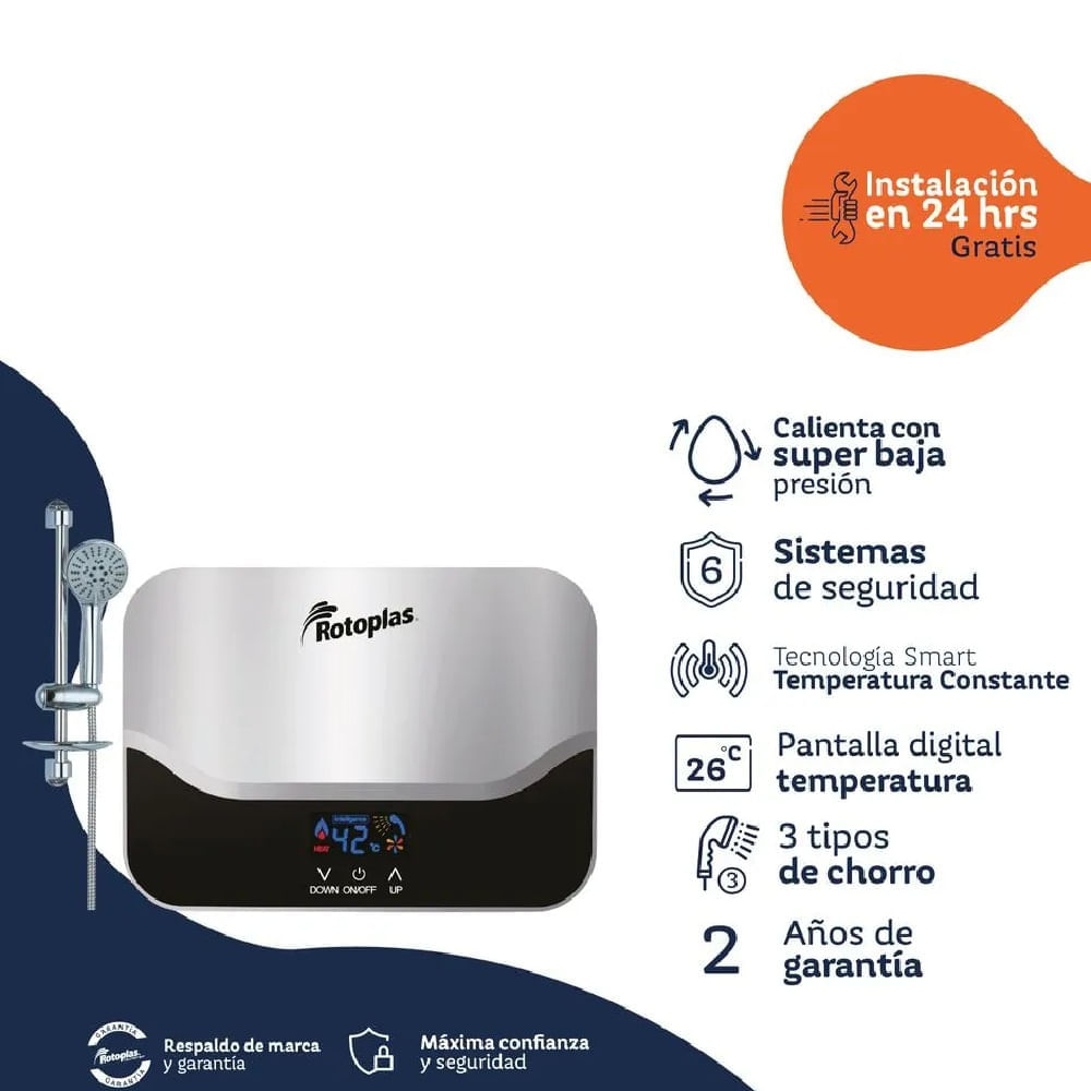 Calentador de Agua Instantáneo Prisma con Pantalla Digital -310956