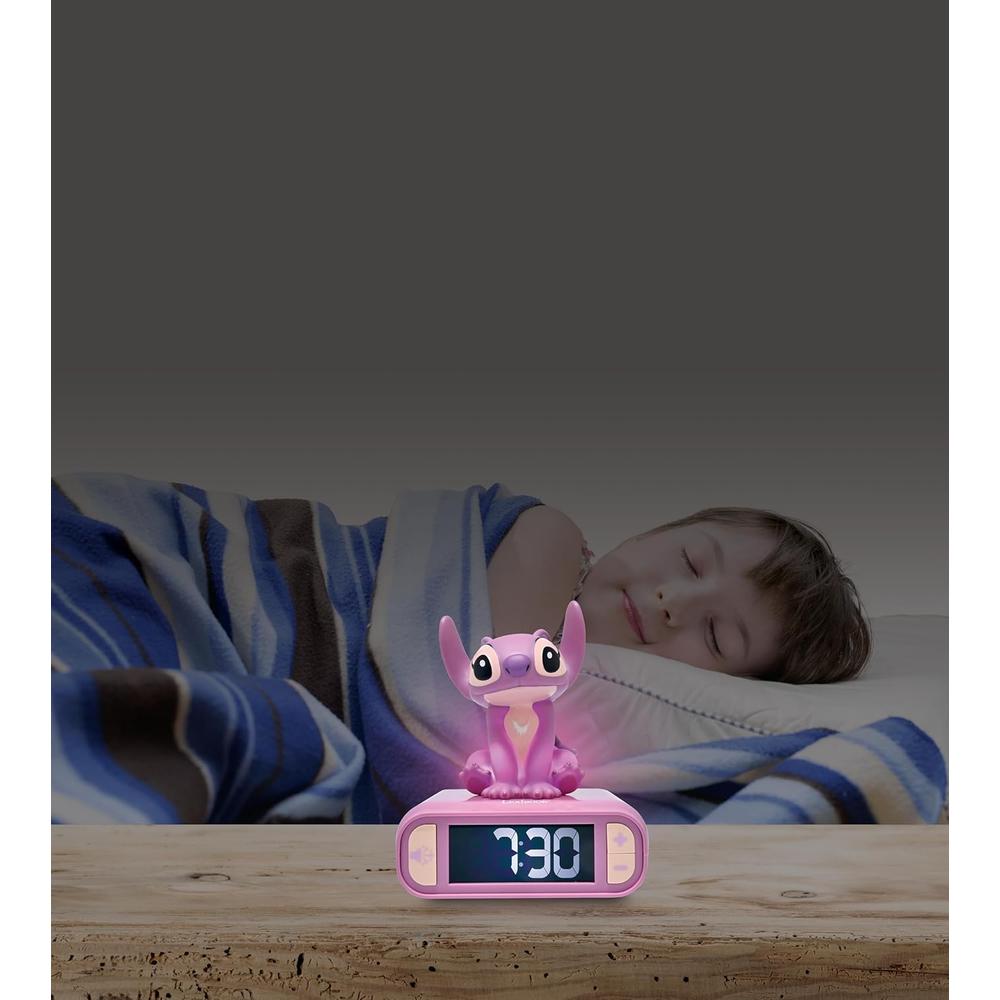 Lilo & Stitch | Reloj Despertador con luz nocturna y melodías y pantalla LCD | Ángela