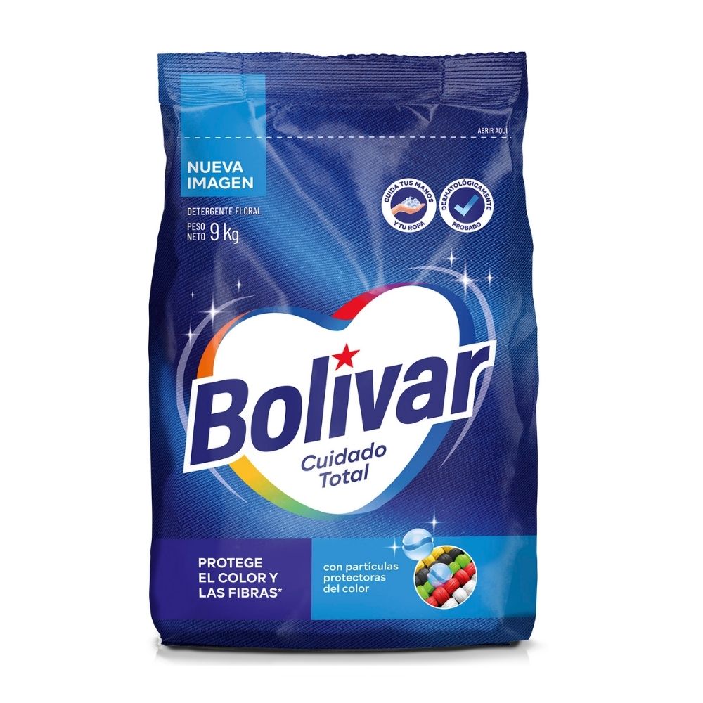Detergente en Polvo Bolivar Cuidado Total 9kg