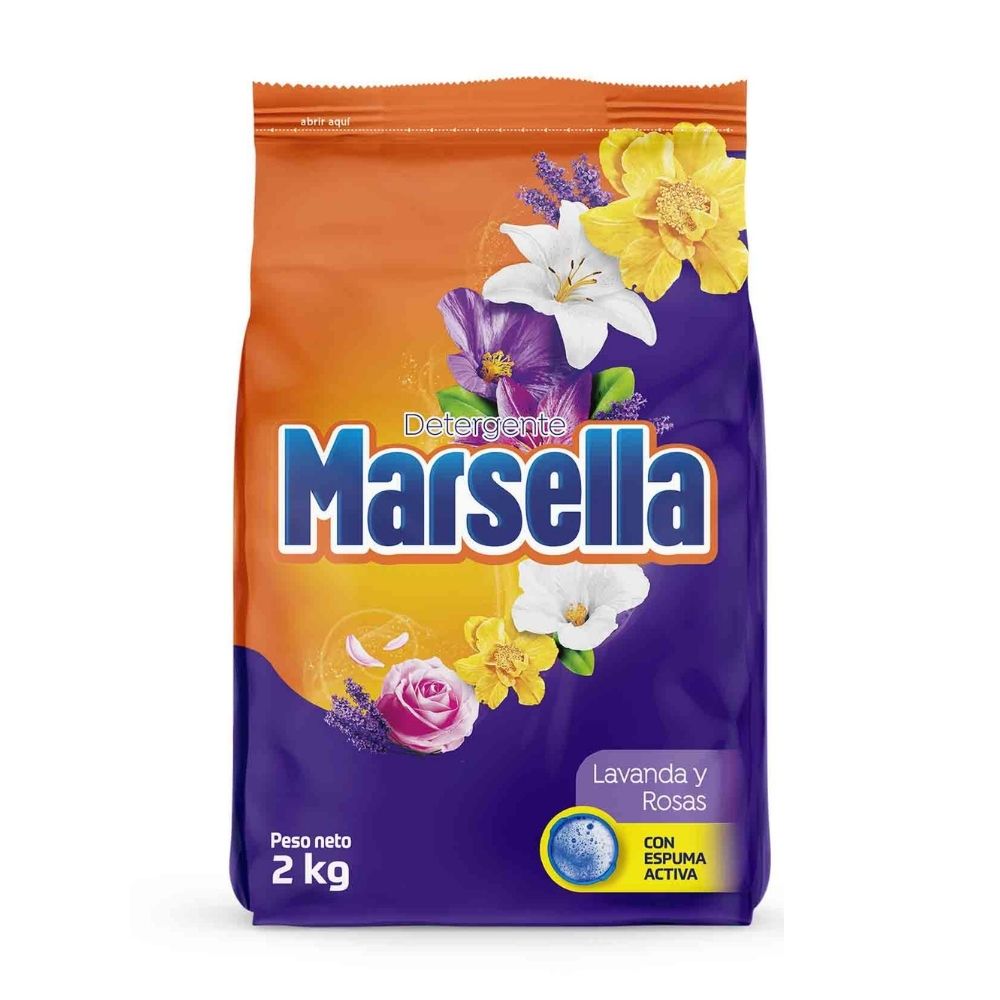 Detergente en Polvo Marsella Lavanda y Rosas 2kg