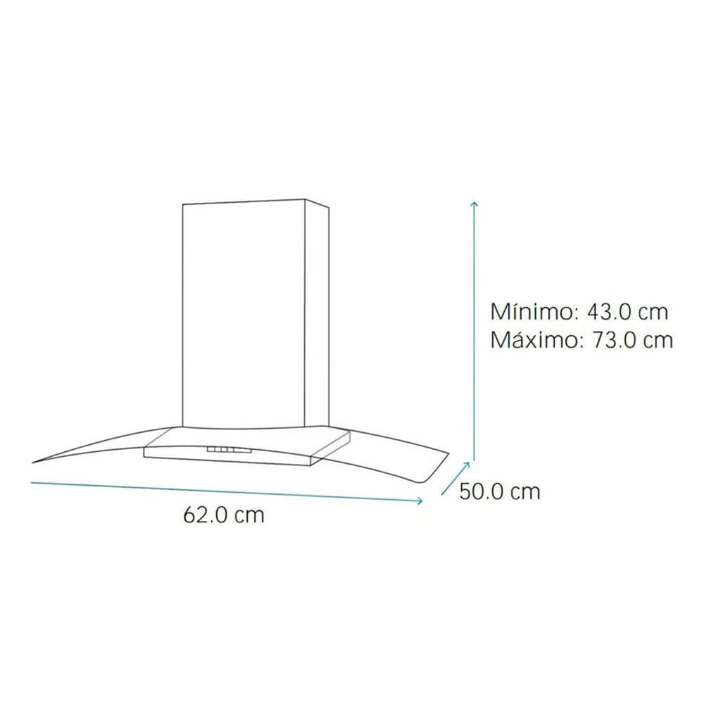 Campana de Pared 3 Velocidades Mabe CM6018PIY0 60 cm Inox