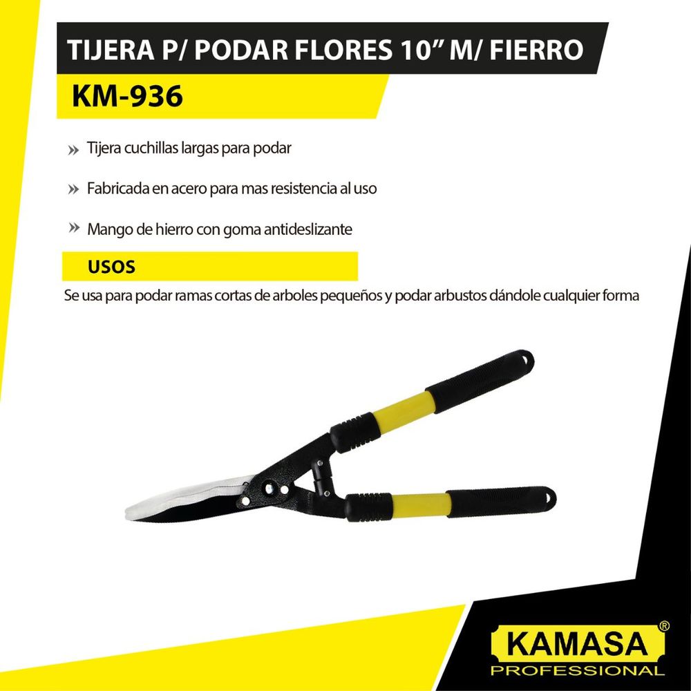 Tijera para podar 10" pvc (2 manos) Kamasa