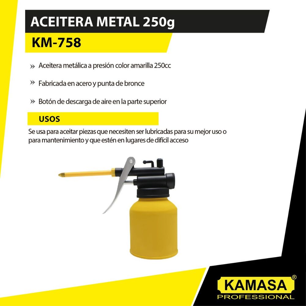 Aceitera de metal 250g Kamasa