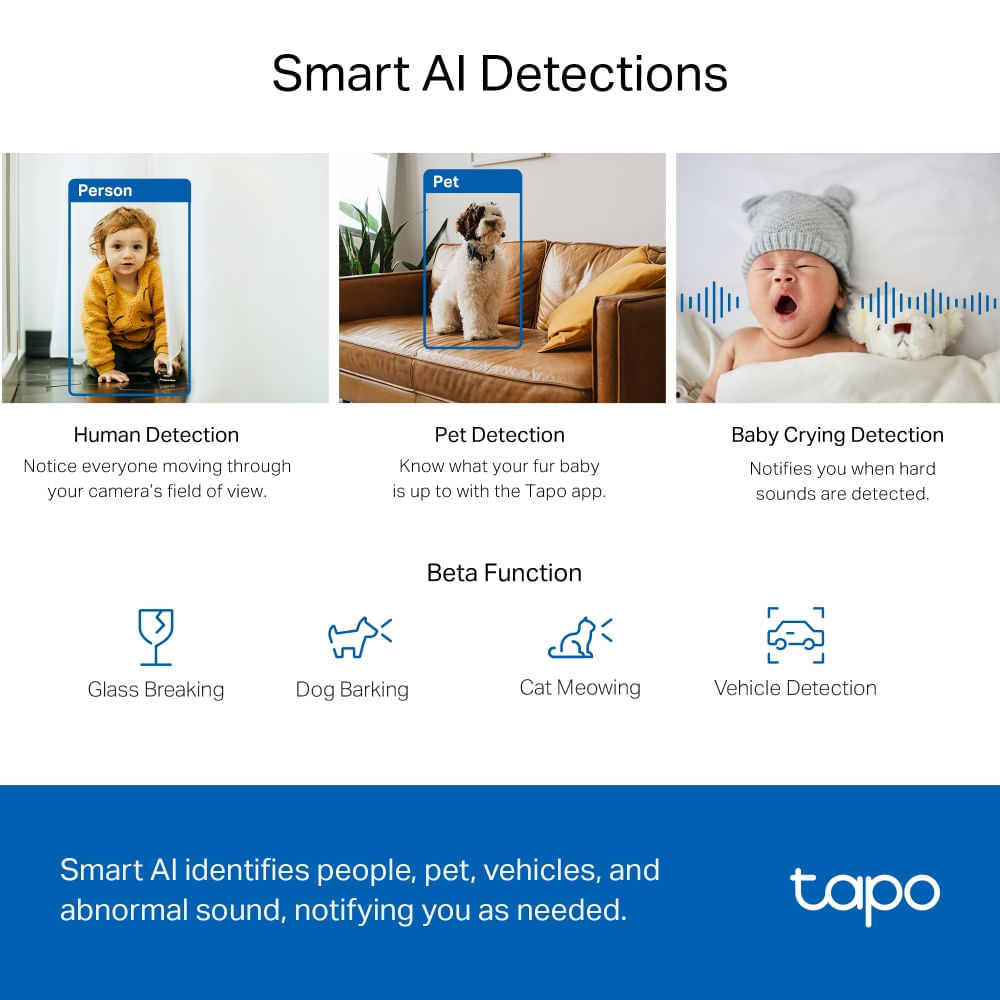 Cámara de seguridad TP-Link Tapo C220 giratoria Wi-Fi 2K 4MP