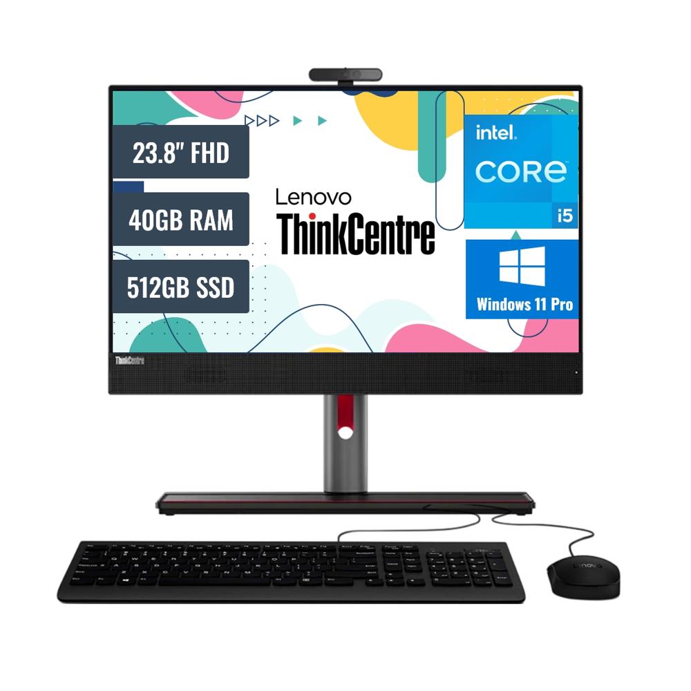 All In One Lenovo ThinkCentre M90A Intel Core i5 40GB RAM 512GB SSD 23.8 FHD Windows 11 11VGS0VG40G