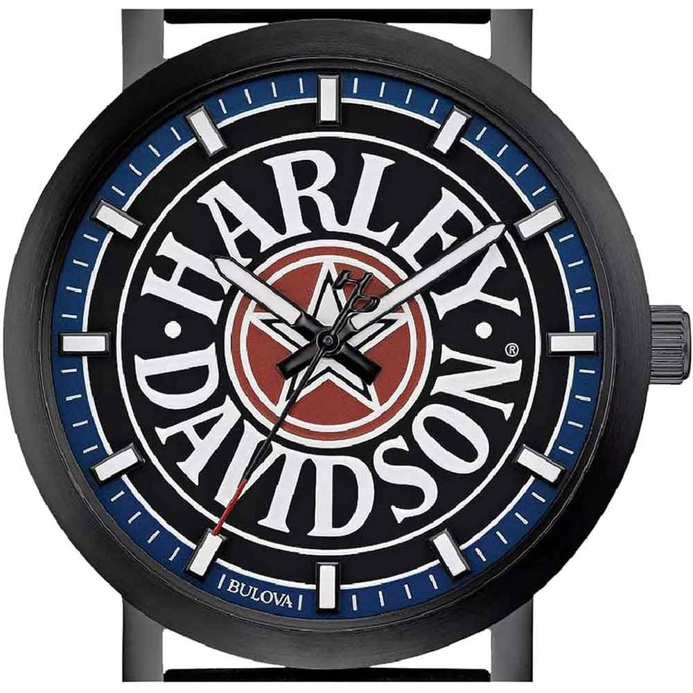 Reloj Bulova Harley Davidson 78A120 Edicion Limitada Acero Inoxidable Negro Correa Cuero Negro