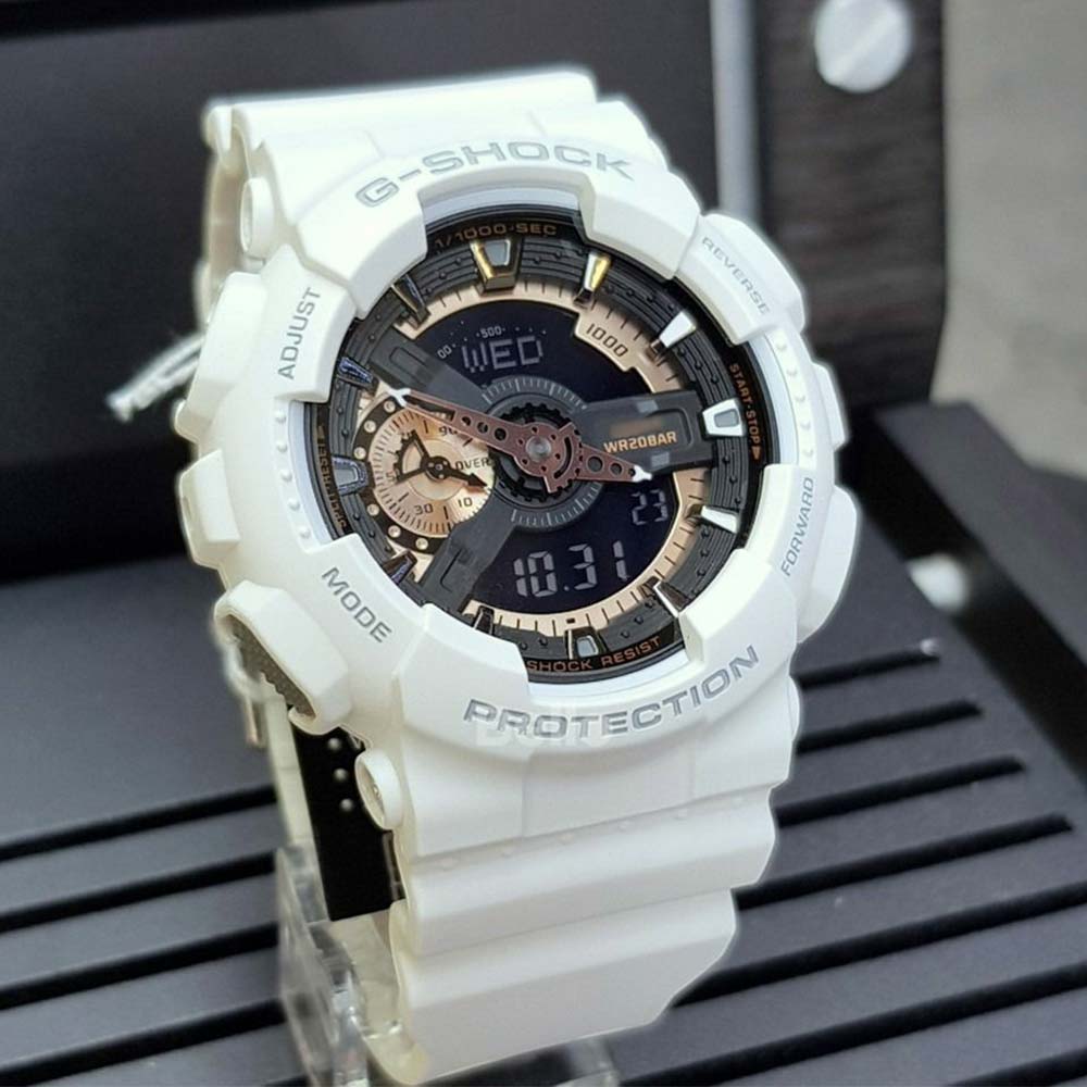 Reloj Casio G-Shock GA110RG-7A Digital Analógico Luz Automática Acuático Resina Blanco