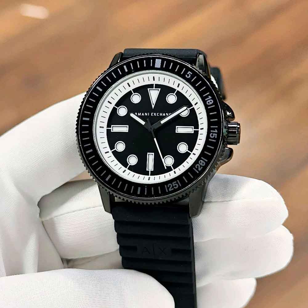 Reloj Armani Exchange Leonardo AX1852 Acero Inoxidable Correa de Silicona Negro