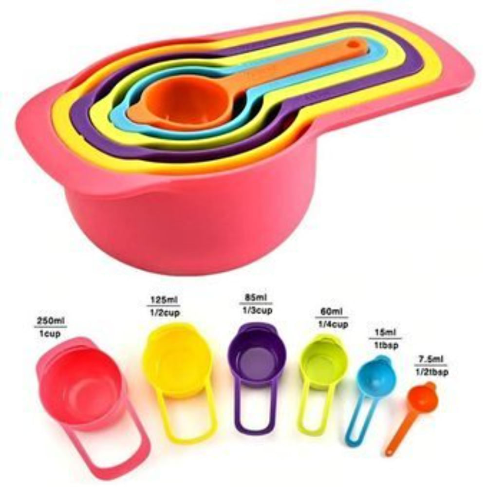 Cucharas Y Tazas Medidoras Plasticas Juego X 6 Repostería